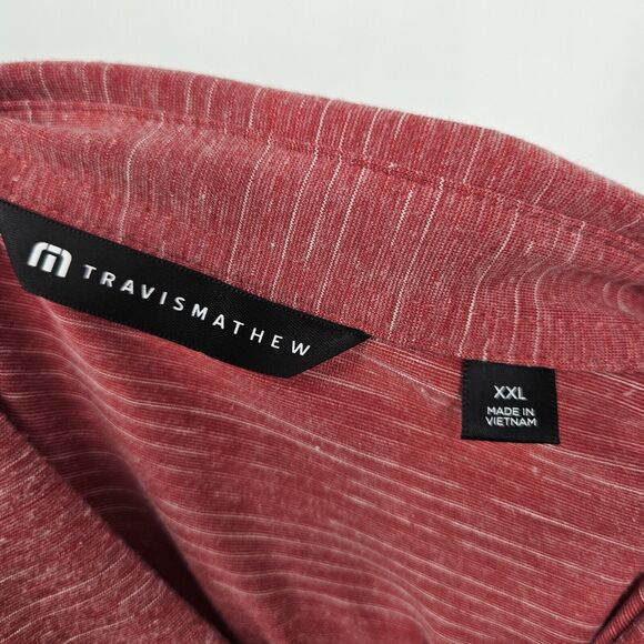 Travis Mathew Polo Shirt Mens XXL Short Sleeve Striped Golf Casual Preppy - Picture 9 of 10